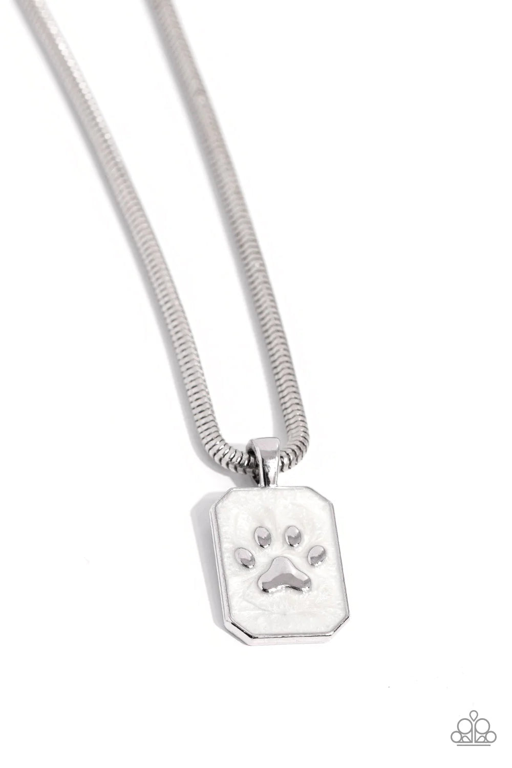 Paparazzi PAW to the Line - White Pet Lover Necklace & Earrings