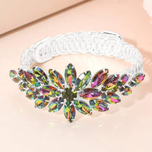 Load image into Gallery viewer, Marquise Floral Stone Cluster Adjustable Evening Bracelet oil spill