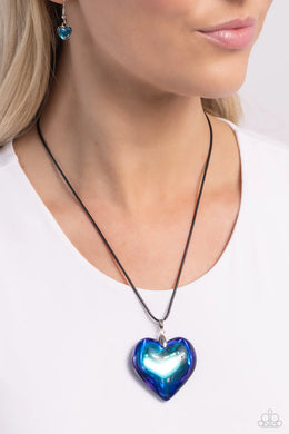 Paparazzi Seize the Simplicity - Blue Heart Necklace & Earring