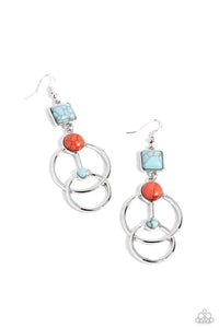 Interlocked Influence - Blue Earrings - Paparazzi Accessories