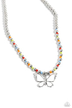 Load image into Gallery viewer, Paparazzi Vibrant Flutter - White - Butterfly Necklace &amp; Earrings