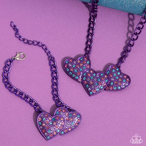 Paparazzi Low-Key Lovestruck - Purple Necklace & Earrings