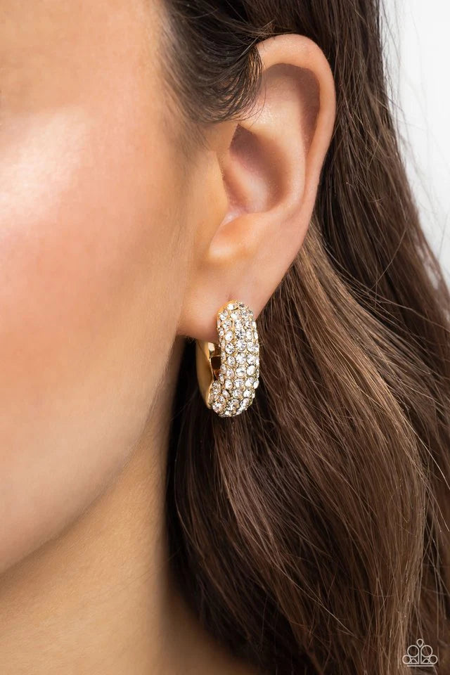 Paparazzi Combustible Confidence - Gold Earrings