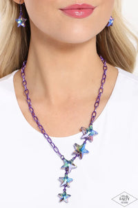 Paparazzi Star-Crossed Sparkle - Purple Necklace & Earrings