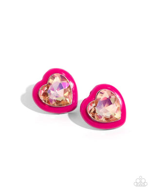 Paparazzi Heartfelt Haute - Pink Earrings