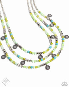 Paparazzi Piquant Pattern - Green Necklace & Earrings