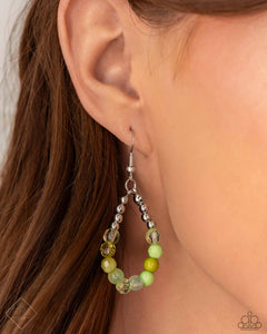 Paparazzi Piquant Pattern - Green Necklace & Earrings