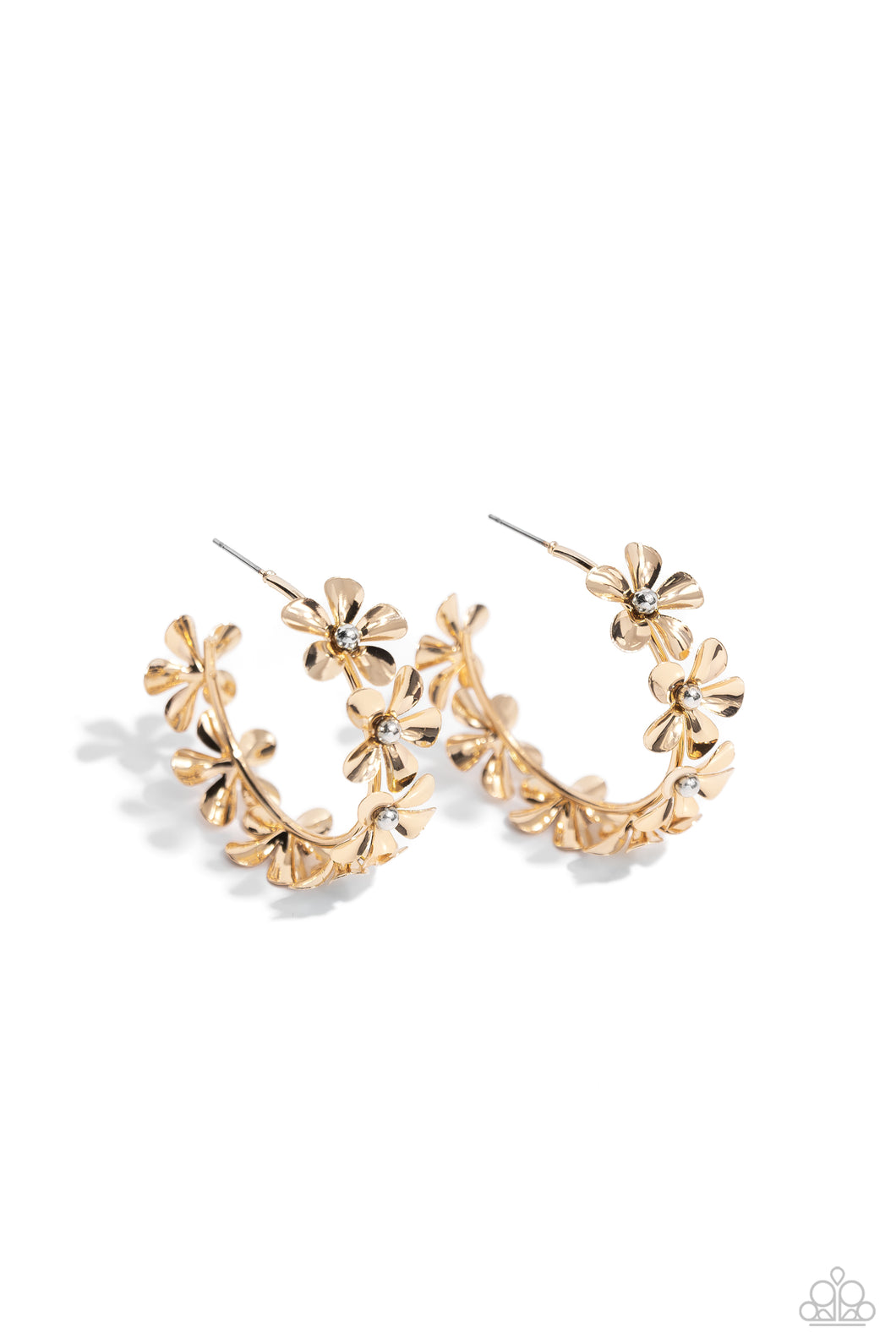 Paparazzi Floral Flamenco - Gold Hoop Earrings