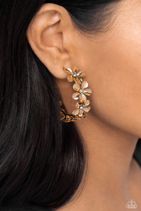 Paparazzi Floral Flamenco - Gold Hoop Earrings NEW