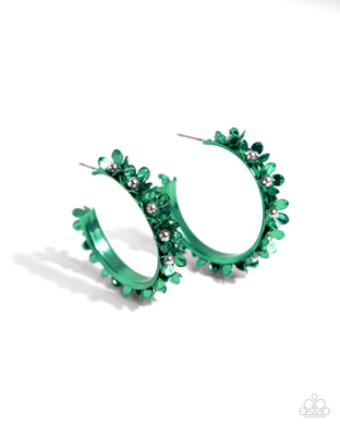 Paparazzi Fashionable Flower Crown - Green Earrings NEW