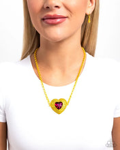 Load image into Gallery viewer, Paparazzi Locket Leisure - Yellow Necklace &amp; Earrings