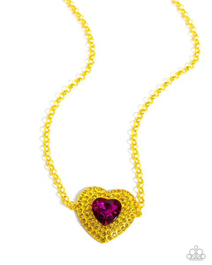 Paparazzi Locket Leisure - Yellow Necklace & Earrings