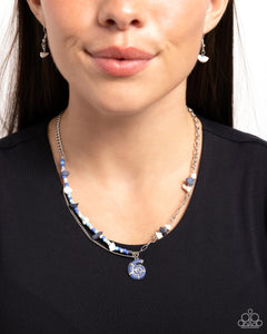 Paparazzi Spiraling Seafloor - Blue Necklace & Earrings NEW