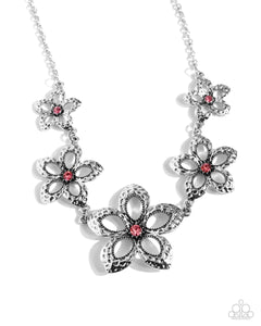 Paparazzi Faithful Florals - Pink Necklace & Earrings