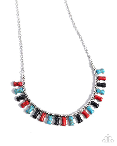 Paparazzi Stony Shimmer - Red Necklace & Earrings