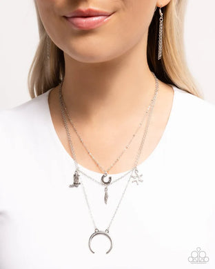 Paparazzi Saloon Sass - Silver Necklace & Earrings