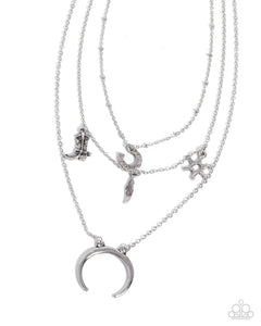 Paparazzi Saloon Sass - Silver Necklace & Earrings