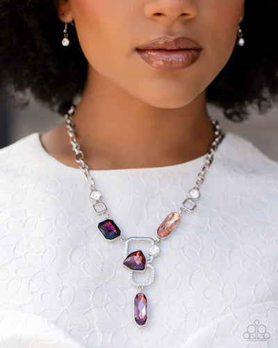 Paparazzi Artistic Elegance - Purple Necklace & Earrings