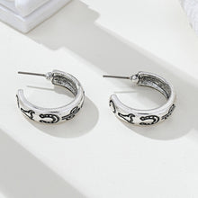 Load image into Gallery viewer, Cowgirl Engraved Silver Hoop Earrings SHIPS 7-24