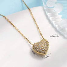 Load image into Gallery viewer, Dainty Heart Rhinestone Necklace