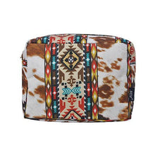Load image into Gallery viewer, Tribal Cow Print Large Cosmetic Travel Pouch SHIPS 7-22