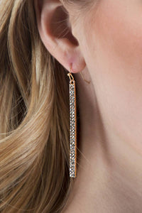 Long Pave Stone Bar Earrings MULTI