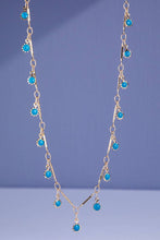 Load image into Gallery viewer, Chain Link Charm Necklace Blue Short