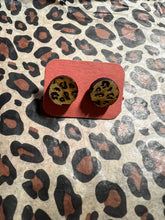 Load image into Gallery viewer, Wooden Cheetah Print Stud Earrings