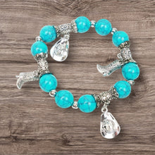 Load image into Gallery viewer, Western Dangle Charm Turquoise Bracelet