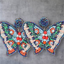 Load image into Gallery viewer, Bead Butterfly Drop Multi Seed Bead Earrings