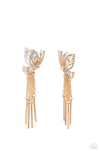 Paparazzi A Few Of My Favorite WINGS - Gold - Butterfly Earrings