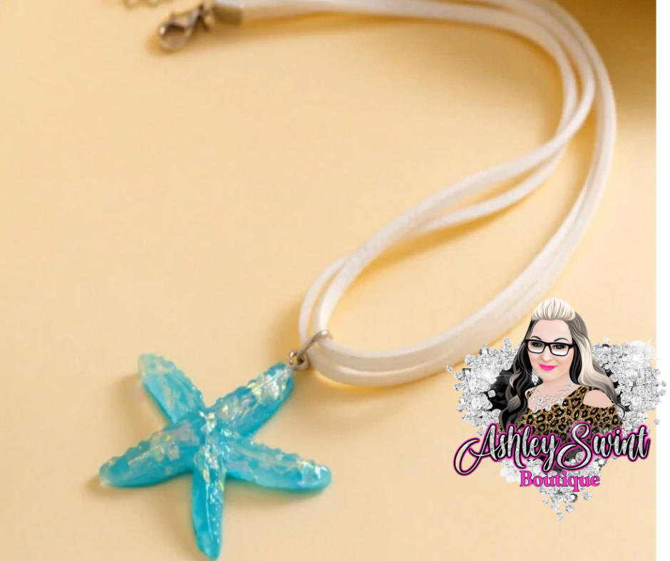 Starfish Hottie Necklace - White corded short style