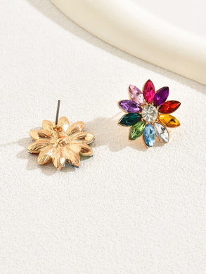 Multi colored Flower post earrings
