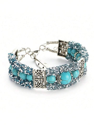 Turquoise Feather Charm Bracelet