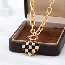 Load image into Gallery viewer, Checkered Heart Toggle Necklace SHIPS 7-24