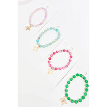 Load image into Gallery viewer, Marbled Butterfly Charm Glass Bead Bracelet