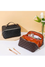 Load image into Gallery viewer, LEATHER MAKEUP BAG SOLID BAG BROWN