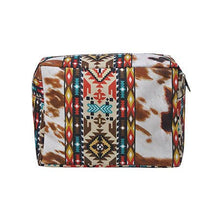 Load image into Gallery viewer, Tribal Cow Print Large Cosmetic Travel Pouch SHIPS 7-22