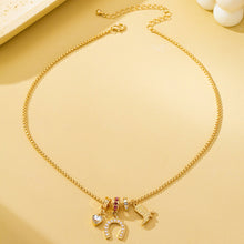 Load image into Gallery viewer, Western Rhinestone Horseshoe Charm Necklace SHIPS 7-24