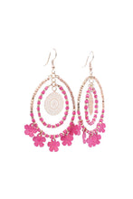 Load image into Gallery viewer, Daisy Round Drop Earrings Pink