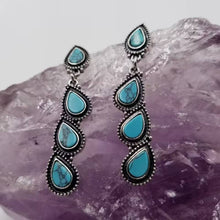 Load image into Gallery viewer, Turquoise Water Drop Turquoise Earrings SHIPS 6-18