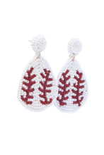 Load image into Gallery viewer, Baseball Bead Earrings