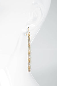 Long Pave Stone Bar Earrings MULTI