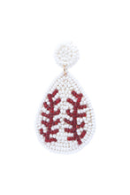 Load image into Gallery viewer, Baseball Bead Earrings