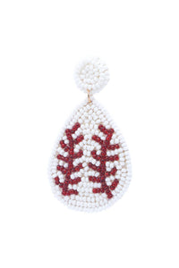 Baseball Bead Earrings