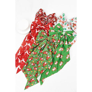 Christmas Pattern Long Tail Hair Bow