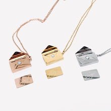 Load image into Gallery viewer, &quot;I Love You&quot; Openable Envelope Necklace Gold