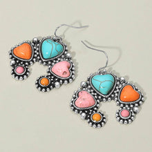 Load image into Gallery viewer, Vintage Southwestern Triple Heart Horseshoe Dangle Earrings - Paparazzi $5 Jewelry with Ashley Swint