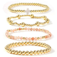 Load image into Gallery viewer, BOHO CROSS MULTI COLORFUL BEADED STRETCH BRACELET SHIPS 7-24