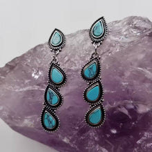 Load image into Gallery viewer, Turquoise Water Drop Turquoise Earrings SHIPS 6-18